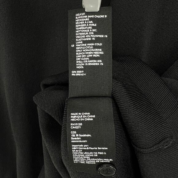 COS Knitted Polo Dress Womens XS Black Short Sleeve Collared Short Mini - Picture 11 of 13